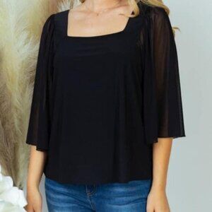 WHITE BIRCH SHEER SLEEVE 3/4 SLEEVE S  DRESSY